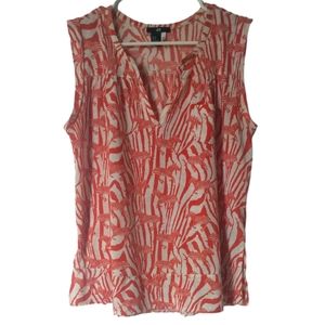 H&M Zebra Print Sleeveless V-Neck Top M